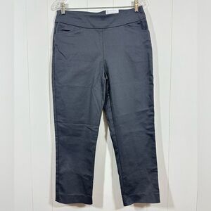 NWT Croft Barrow Effortless Gray Stretch Pants Sz 8 Short Mid Rise Stretch